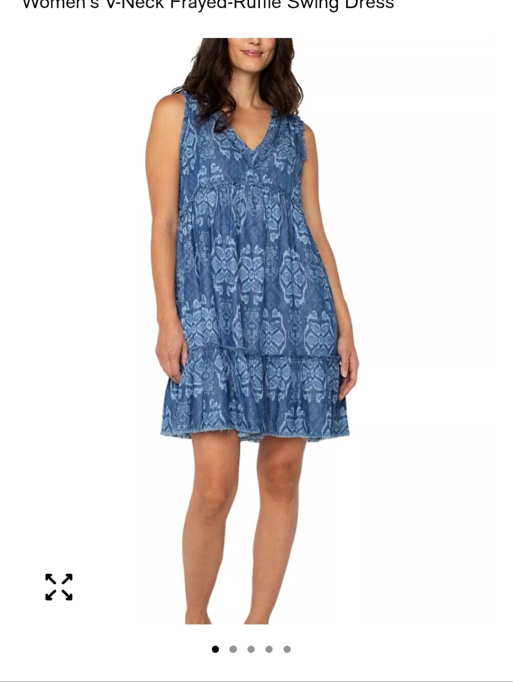 NWT. Liverpool Los Angeles Ruffled Tier Swing Dress Babydoll Style ,Cottagecore